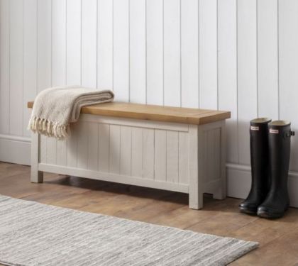 Aspen Storage Bench - Grey Wash
