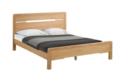 Curve Oak King Size Bed 5ft - Natural