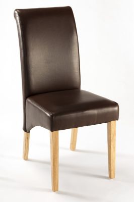 Henley Dark Brown Faux Leather Natural Leg