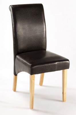 Henley Black Faux Leather Natural Leg