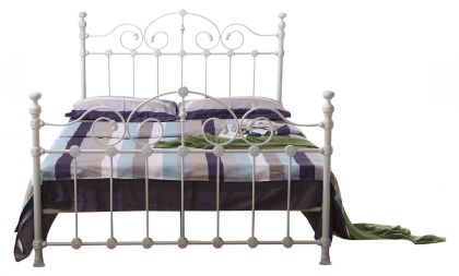 Inglewood Metal King Size Bed 5ft - White