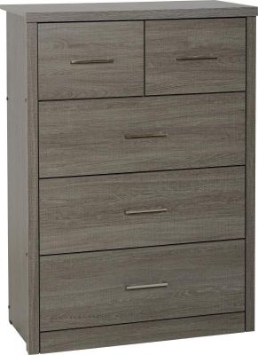 Lisbon 3+2 Drawer Chest - Black Wood Grain
