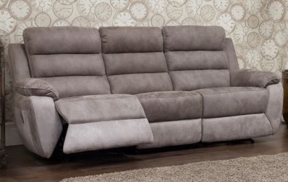 Urban Fabric Recliner Suite 3RR+1R+1R - Brown / Grey