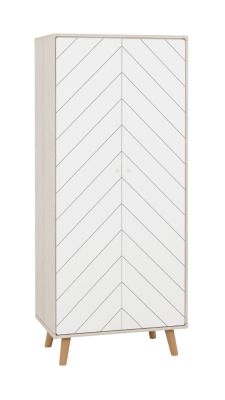 Dixie 2 Door Wardrobe 0.78m - Dusty Grey/White