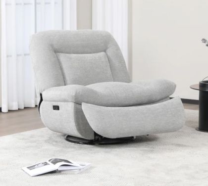 Ebba Fabric Recliner Chair - Light Grey