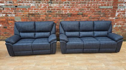 Edwardo Grey Fabric Recliner Suite 3+2 - Charcoal