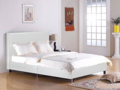 Fusion Leather Bed - White