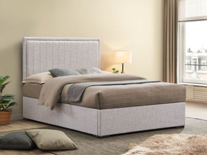 Hannah KD Divan Base & Headboard Bed – Light Grey Fabric