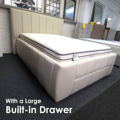 Harper Storage Bed - Plush Velvet Beige