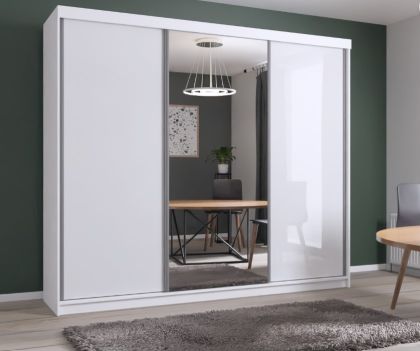 Luxxe Sliding Wardrobe 2.5m - White Gloss