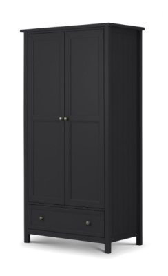 Maine 2 Door Combination Wardrobe 0.97m - Anthracite