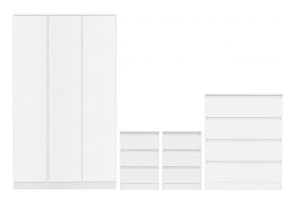 Malvern 3 Door Wardrobe Bedroom Set - White