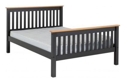 Monaco Bed High Foot End - Grey/Oak Effect