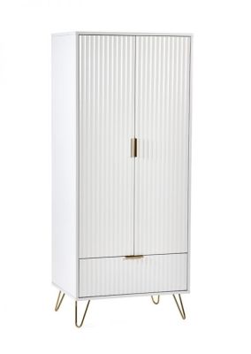 Murano 2 Door 1 Drawer Wardrobe 0.8m - Matte White