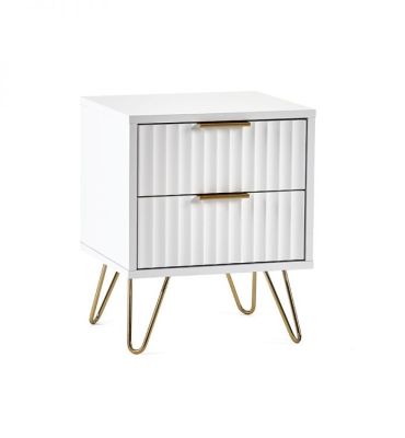 Murano 2 Drawer Bedside - Matte White