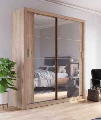 Cuba 2 Door Sliding Wardrobe 1.8m - Oak Sliderobes