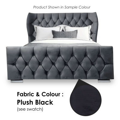 Oxford Wingback Plush Black