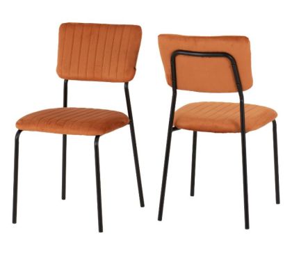 Sheldon Fabric Dining Chair - Burnt Orange Velvet (Box of 4)