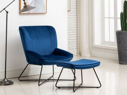 Teagan Chair & Stool - Blue