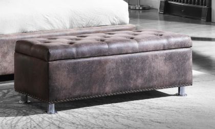 Valencia Ottoman Box  - Brown Antique