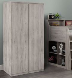 Jupiter 2 Door Oak Wardrobe 1.1m - Grey