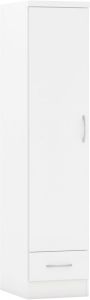 Nevada 1 Door 1 Drawer Wardrobe - White Gloss