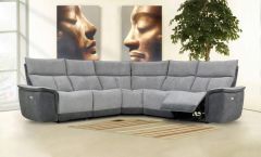 Stefano Fabric Corner Power Recliner Sofa 2c2 - Metal