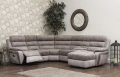 Urban Recliner Corner Sofa Chaise - Brown / Grey (Rec-Elm-Cor-Elm-Con-Chais)