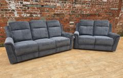 Bramwell Fabric Manual Recliner Suite 3+2 - Dark Grey