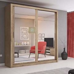 Boston 2 Door Sliding Wardrobe 2.03m - Shetland Oak