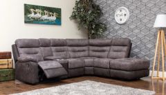 Dillon Fabric Recliner Corner Sofa - Grey Charcoal (Rec-Con-Elm-Cor-Elm-Stol)