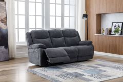 Herbert Fabric Electric Suite 3+2 with Console & Wireless Charger - Dark Grey