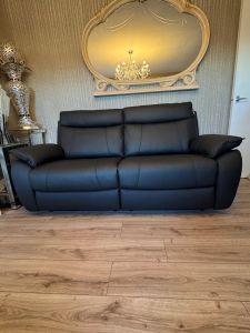 Decadence Leather 3 Seater Sofa - Black