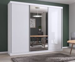 Luxxe Sliding Wardrobe 2.5m - White Gloss