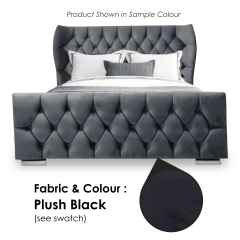 Oxford Wingback Plush Black