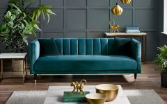Salma Scalloped Back 3 Seater Sofa - Teal