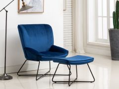 Teagan Chair & Stool - Blue